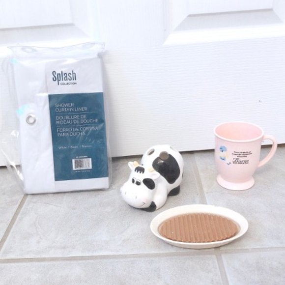 NEW bathroom Shower Curtain Cup Soap Holder Toothbrush Holder - Picture 2 of 3